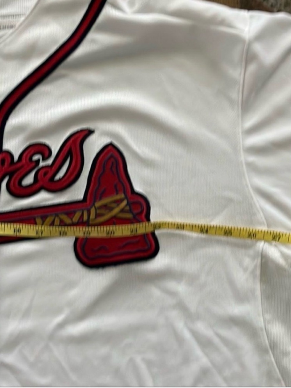 Atlanta Braves Authentic Majestic Jersey Size 60 White MLB On Field - Picture 4 of 10